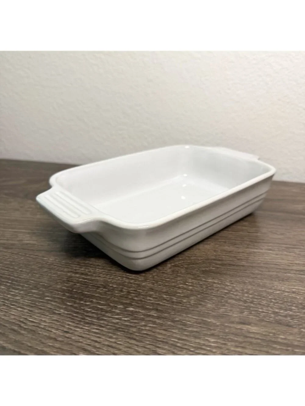 Le Creuset Stoneware Rectangle Baking Casserole Dish Pan White Small 7x5